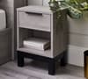 Bali Grey Oak 1 Drawer Wooden Bedside Table
