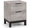 Bali Grey Oak 2 Drawer Wooden Bedside Table