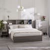 Bali Grey Oak Wooden Bookcase Ottoman Storage Bed