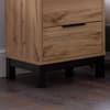 Bali Oak 2 Drawer Wooden Bedside Table