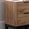 Bali Oak 2 Drawer Wooden Bedside Table