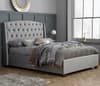 Balmoral Grey Velvet Fabric Winged Bed