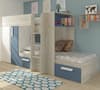 Barca Blue and Oak Wooden Bunk Bed