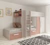 Barca Pink and Oak Wooden Bunk Bed