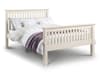 Barcelona High Foot End Stone White Finish Solid Pine Wooden Bed