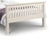 Barcelona High Foot End Stone White Finish Solid Pine Wooden Bed Frame - 4ft6 Double