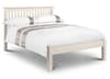 Barcelona Low Foot End Stone White Finish Solid Pine Wooden Bed