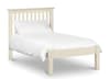 Barcelona Low Foot End Stone White Finish Solid Pine Wooden Bed Frame - 3ft Single