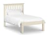 Barcelona Low Foot End Stone White Finish Solid Pine Wooden Bed