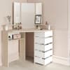 Beauty Bar Corner Dressing Table Oak and White