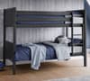 Bella Grey Wooden Bunk Bed Frame - 3ft Single
