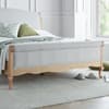 Belle Oak Fabric and Wooden Scroll Bed