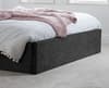 Berlin Black Crushed Velvet Fabric Ottoman Storage Bed