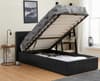 Berlin Black Leather Ottoman Bed with Gold Tufted Mattress Included