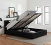 Berlin Black Leather Ottoman Storage Bed Frame - 5ft King Size