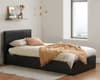 Berlin Brown Leather Ottoman Storage Bed Frame - 4ft Small Double