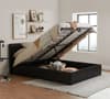 Berlin Brown Leather Ottoman Storage Bed Frame - 5ft King Size