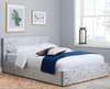 Berlin Steel Crushed Velvet Fabric Ottoman Storage Bed