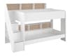 Bibliobed White and Oak Staircase Bunk Bed