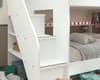 Bibliobed White and Oak Staircase Bunk Bed With Underbed Trundle