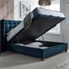 Brunton Blue Velvet Winged Ottoman Bed