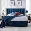 Brunton Blue Velvet Winged Ottoman Bed