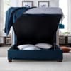 Brunton Blue Velvet Winged Ottoman Bed