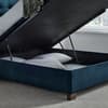 Brunton Blue Velvet Winged Ottoman Bed