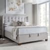 Brunton Stone Grey Fabric Winged Ottoman Bed