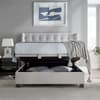 Brunton Stone Grey Fabric Winged Ottoman Bed