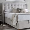 Brunton Stone Grey Fabric Winged Ottoman Bed
