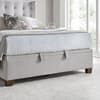 Brunton Stone Grey Fabric Winged Ottoman Bed