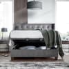 Brunton Dark Grey Velvet Winged Ottoman Bed