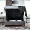Brunton Dark Grey Velvet Winged Ottoman Bed