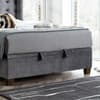 Brunton Dark Grey Velvet Winged Ottoman Bed
