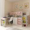 Girona Pink and Oak Wooden Mid Sleeper