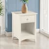 Cameo Stone White 1 Drawer Bedside Table