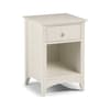 Cameo Stone White 1 Drawer Bedside Table