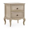 Camille Oak 2 Drawer Wooden Bedside Table