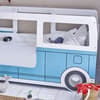 Campervan Light Blue Wooden Mid Sleeper Kids Bed