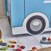 Campervan Light Blue Wooden Mid Sleeper Kids Bed