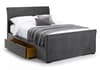 Capri Dark Grey Velvet 2 Drawer Storage Bed