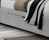 Capri Light Grey Fabric 2 Drawer Storage Sleigh Bed Frame - 5ft King Size