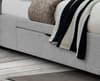 Capri Light Grey Fabric 2 Drawer Storage Sleigh Bed