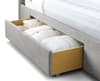 Capri Light Grey Fabric 2 Drawer Storage Sleigh Bed Frame - 5ft King Size