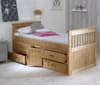 Captains Waxed Pine Wooden Storage Bed