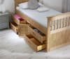 Captains Waxed Pine Wooden Storage Bed