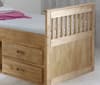 Captains Waxed Pine Wooden Storage Bed