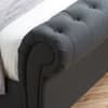 Castello Charcoal Fabric Scroll Sleigh Bed