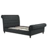 Castello Charcoal Fabric Scroll Sleigh Bed Frame - 4ft6 Double